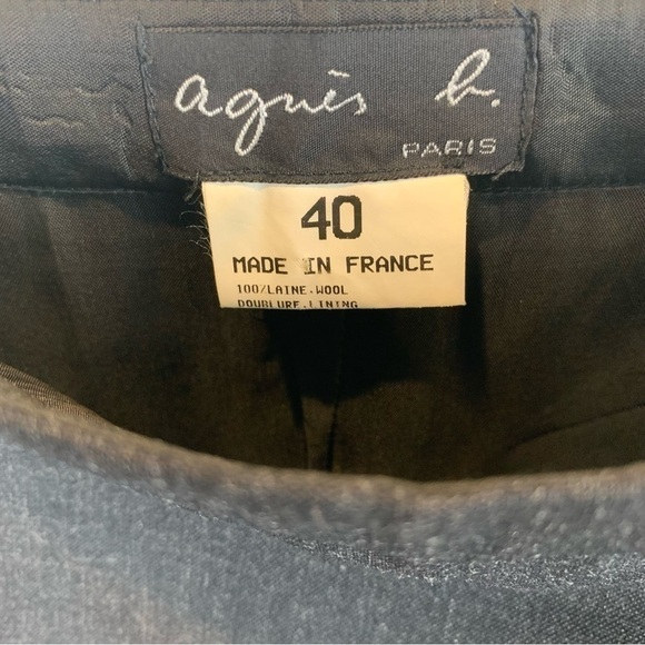 Vintage Agnes B. Charcoal Grey Wool Pencil Skirt Lined sz US 8 / FR 40 - Picture 2 of 8